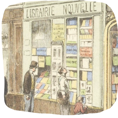 devanture d'une librairie des années 20-30