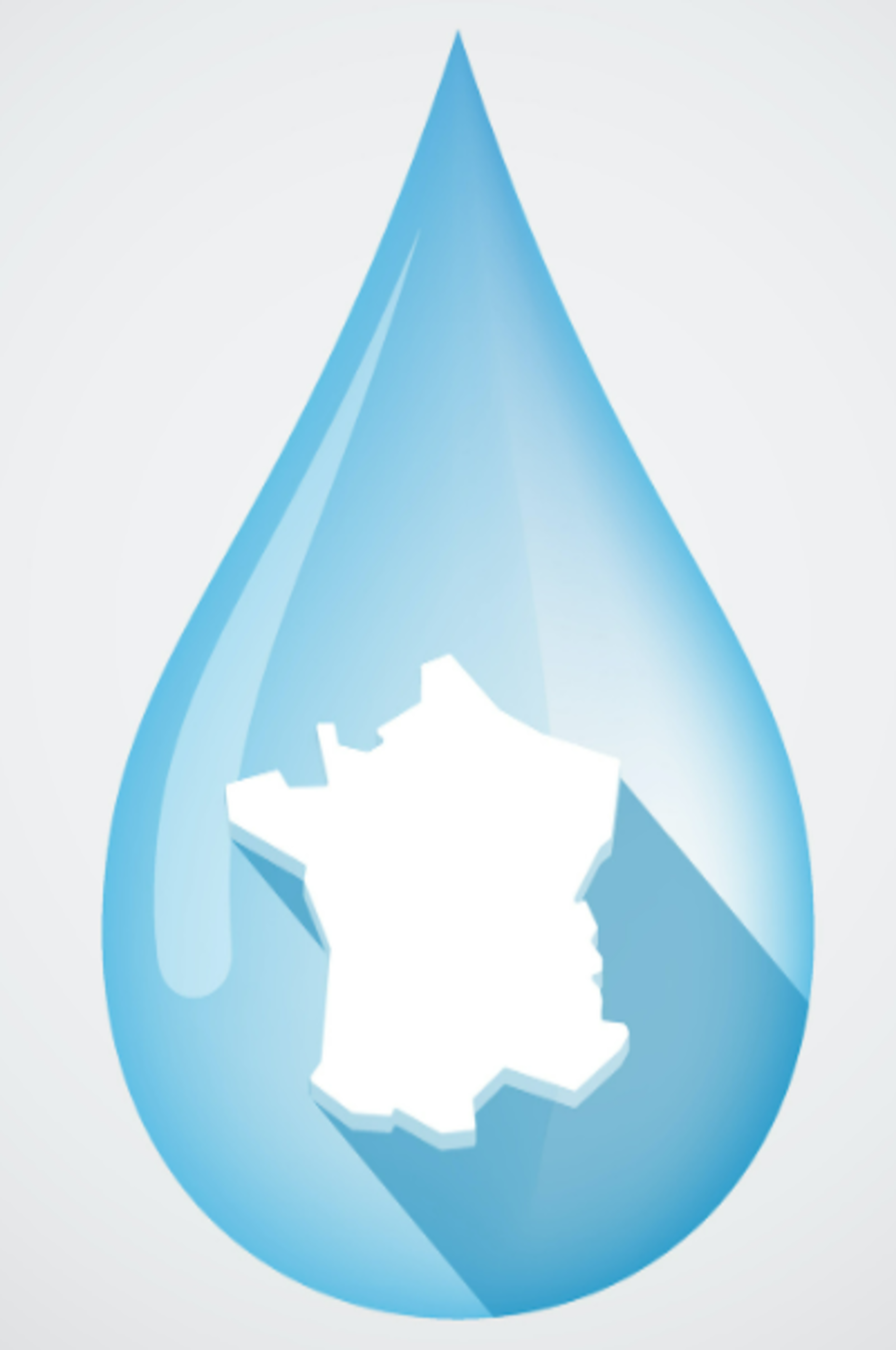 carte de France dans une goutte d'eau